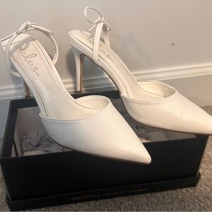 Lulu's Ivory Pointed-Toe Slingback Stiletto Heels